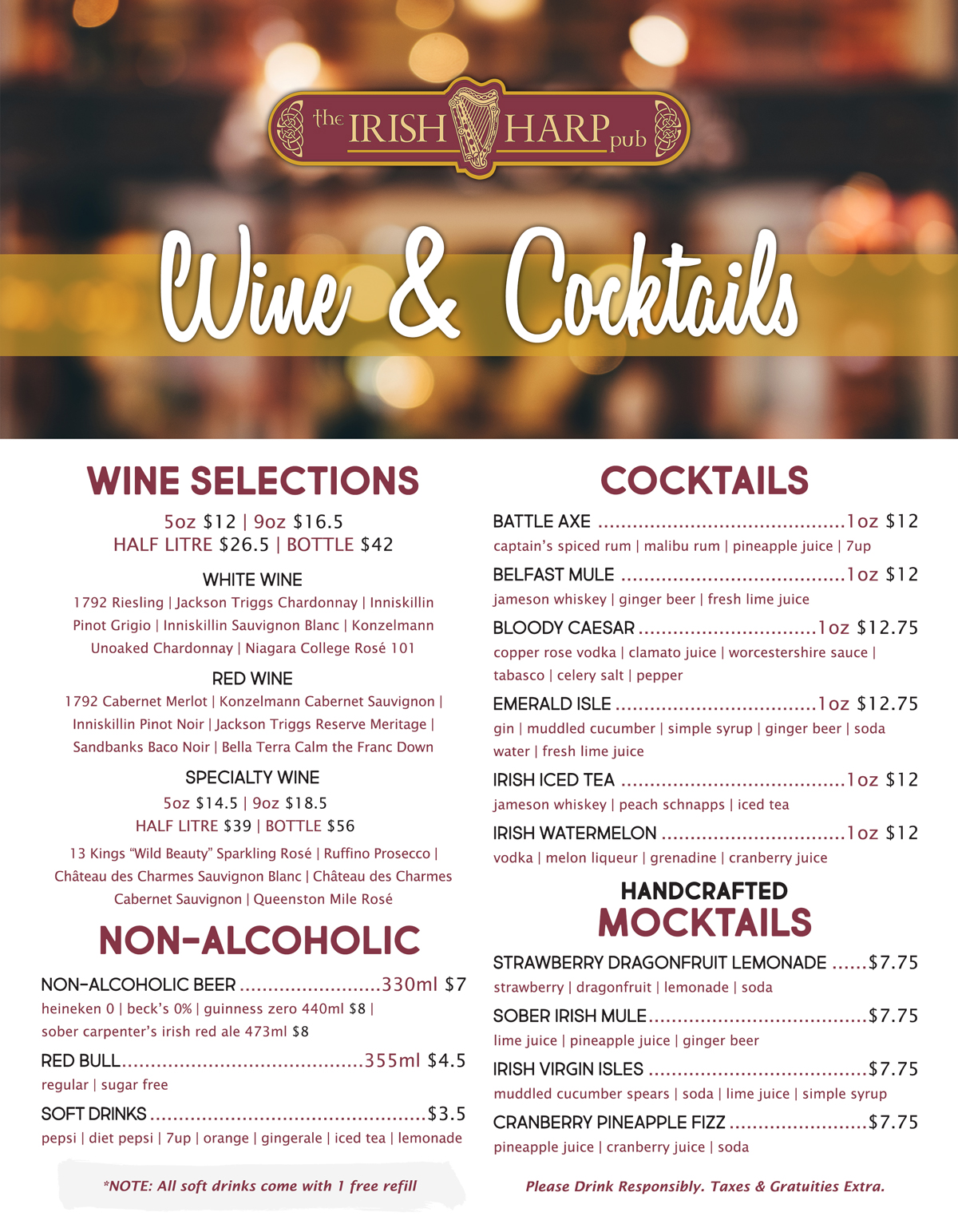 Master Drink Menu Summer 2025 BACK