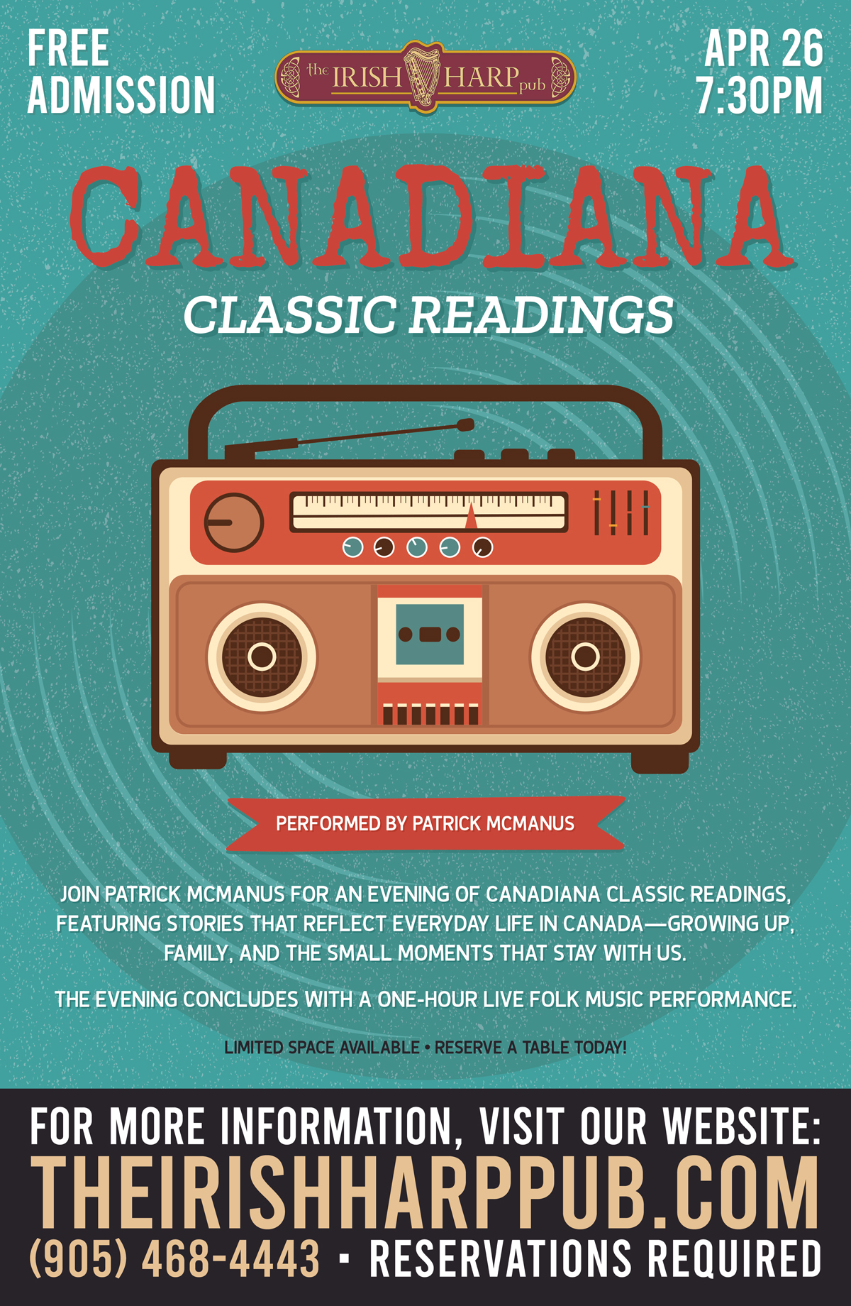 Canadiana Classic Readings with Live Music