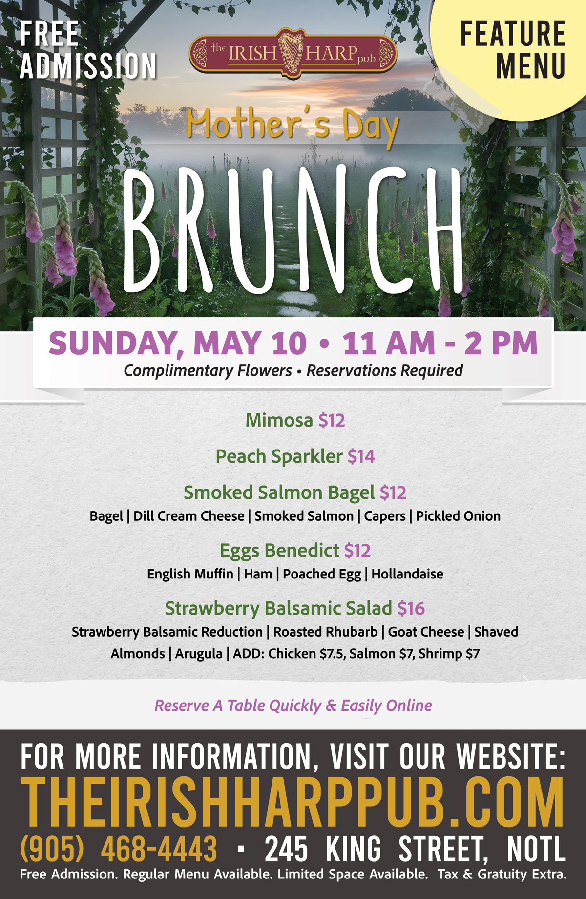 Mother's Day Brunch Menu